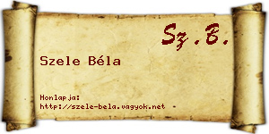 Szele Béla névjegykártya