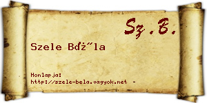 Szele Béla névjegykártya