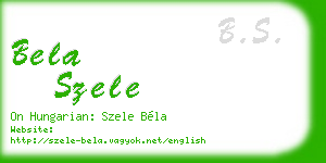 bela szele business card